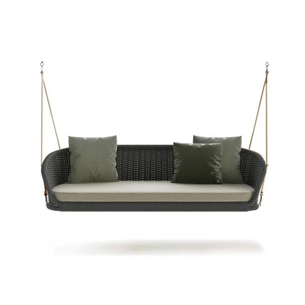 Juul Three Seater Hanging Swing Without Stand For Balcony , Garden Swing (Dark Grey) Braided & Rope