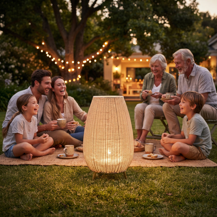 Fabel Outdoor Wicker Floor Lamp