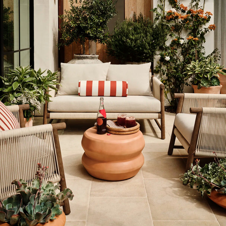 Alfi Outdoor Sofa Set 2 Seater, 2 Single seater and 1 Center Table Braided & Rope (Cream)