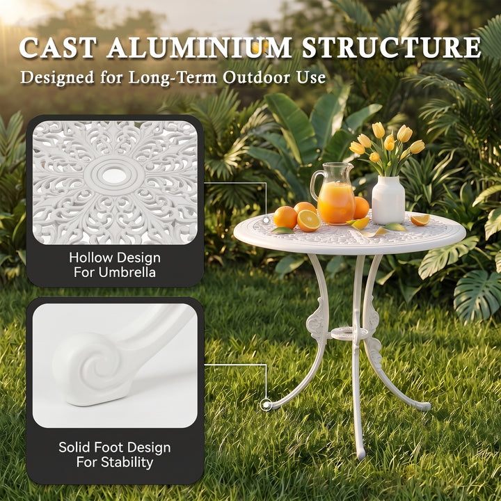 Rudi Cast Aluminium Garden Patio Seating 4 Chair and 1 Table Set