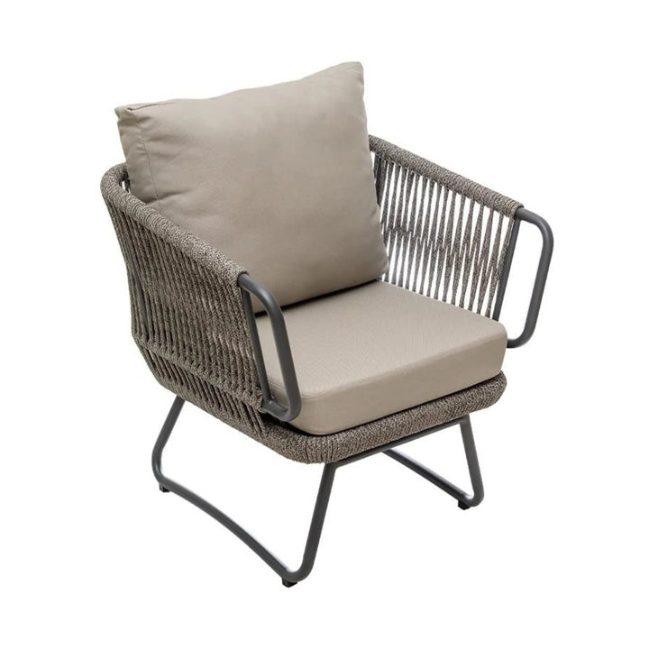 Pinon Outdoor Garden Balcony Sofa Set 2 Seater , 2 Single Seater 1 Center Table Set (Beige) Braided and Rope