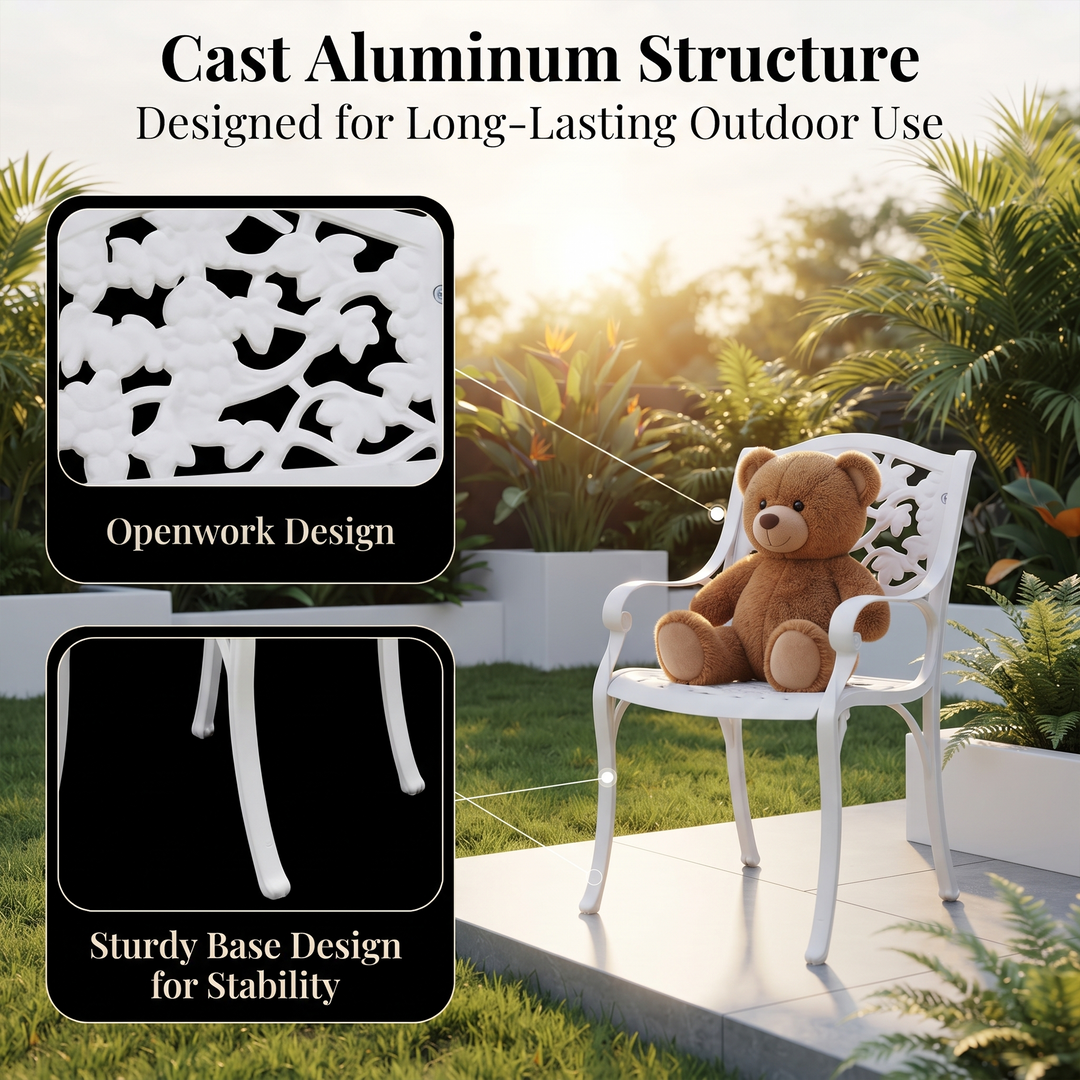 Levin Cast Aluminium Garden Patio Single Seater Chair