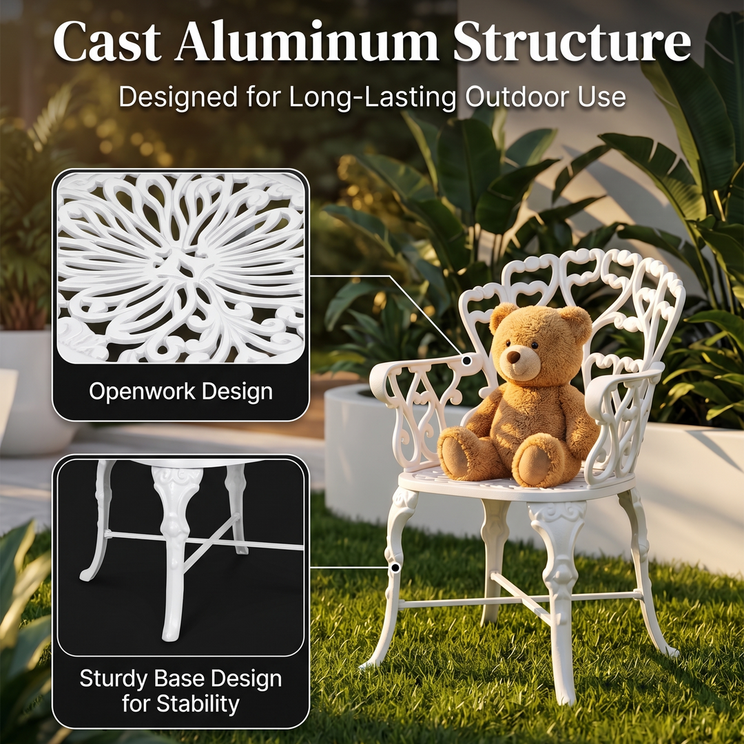 Poli Cast Aluminium Garden Patio Single Seater Chair