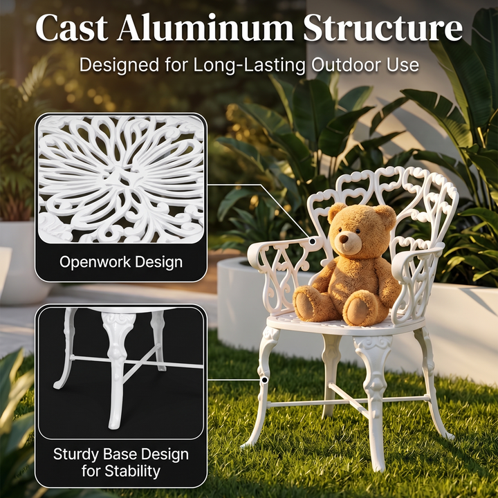 Poli Cast Aluminium Garden Patio Single Seater Chair