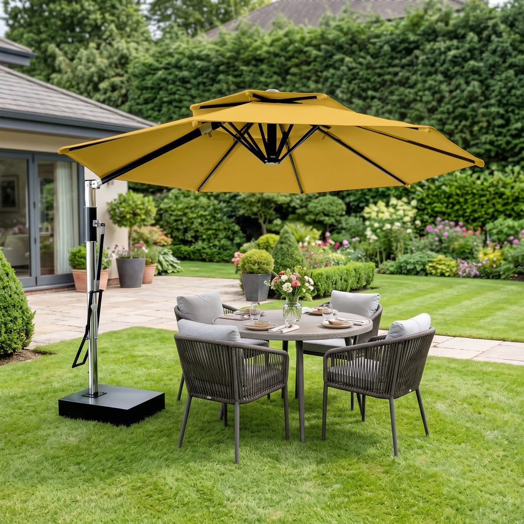 Spina Luxury Side Pole Garden Umbrella With Stand