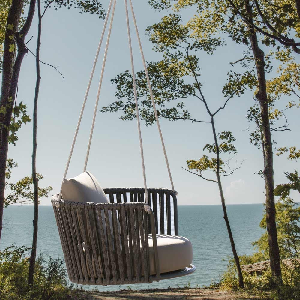 Airmood Single Seater Hanging Swing Without Stand For Balcony , Garden Swing (Grey)