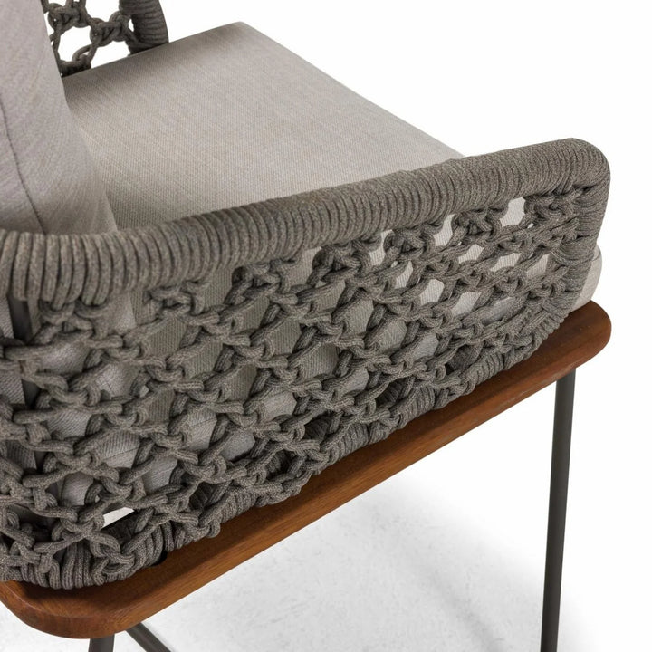 Grillo Outdoor Patio Seating Set 2 Chairs Set Braid & Rope(Grey)