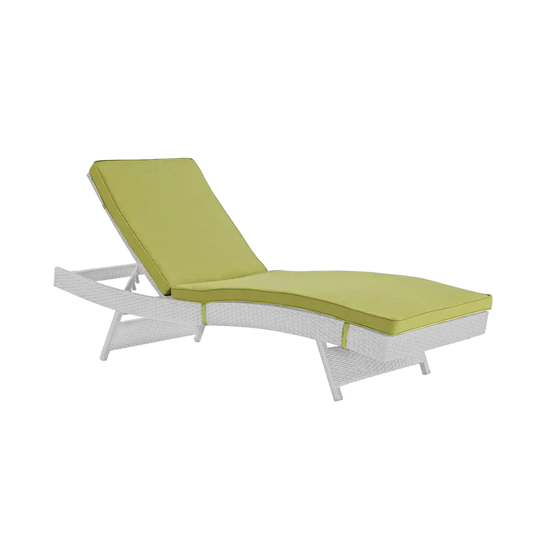 Arturo Outdoor Swimming Poolside Lounger (White & Green)