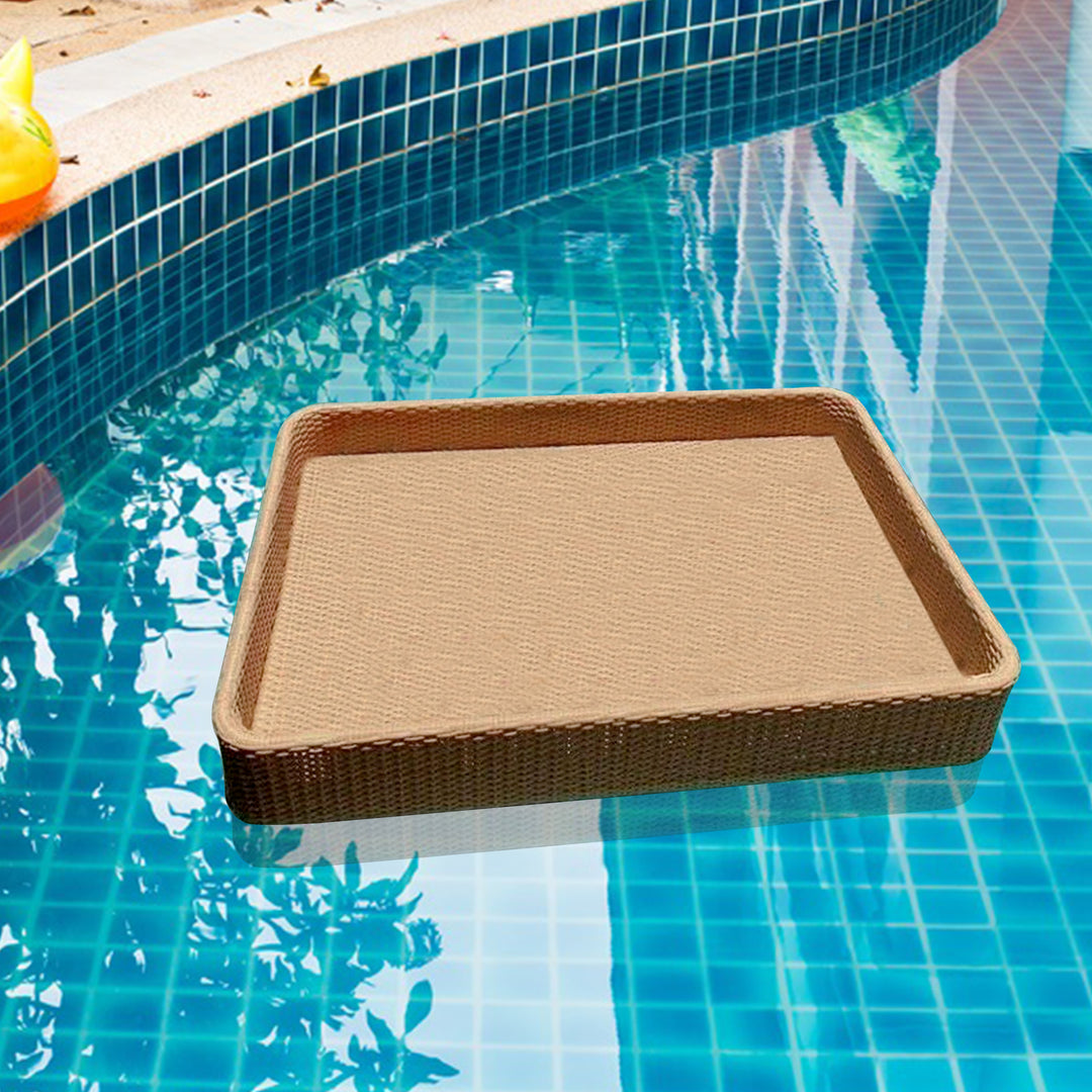Alarico Luxury Floating Serving Tray For Swimming Pool - Light Brown( Rectangle )