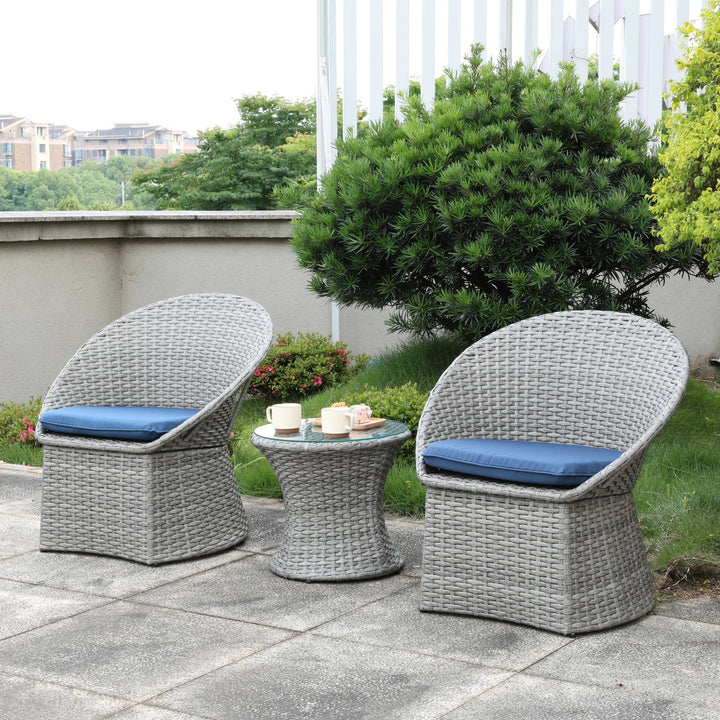 Carreon Outdoor Patio Seating Set 2 Chairs and 1 Table Set