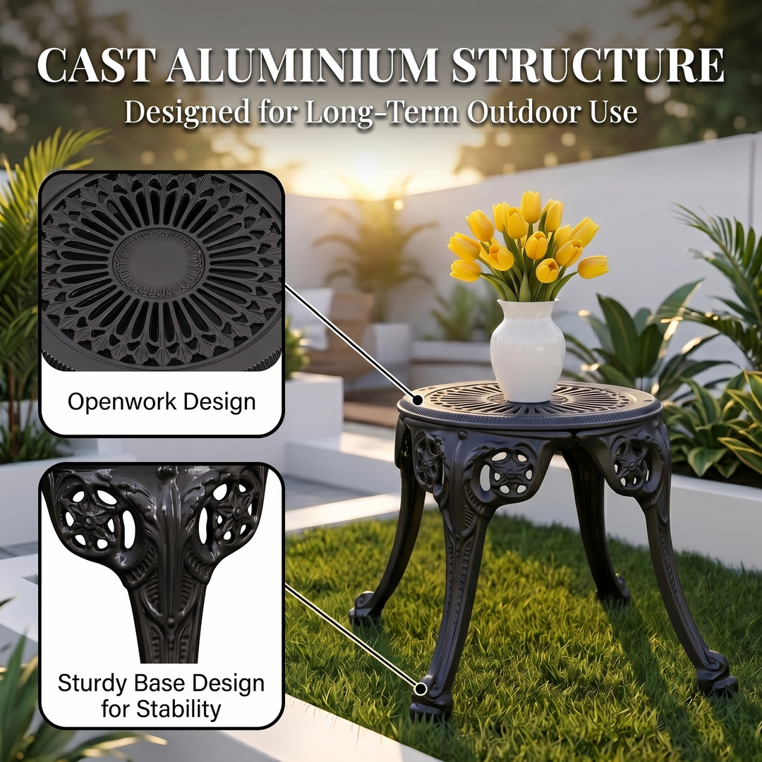 Marlen Cast Aluminium Garden Patio 1 Stool Set