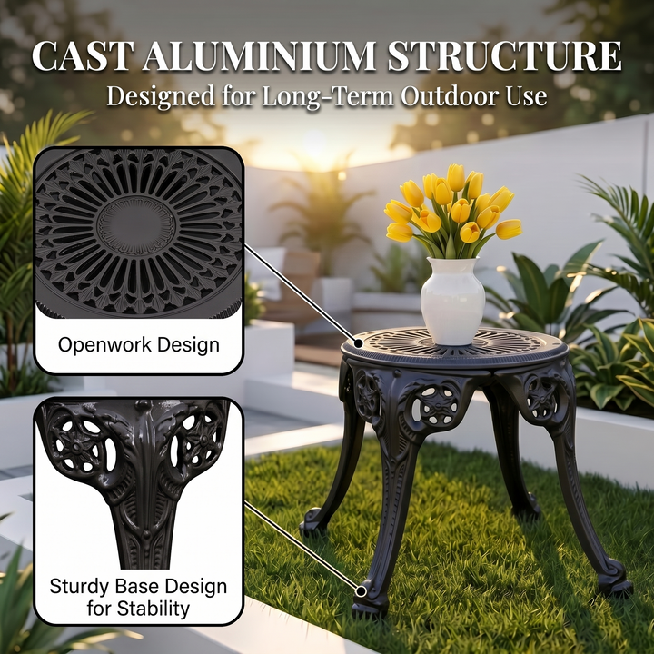 Marlen Cast Aluminium Garden Patio 1 Stool Set