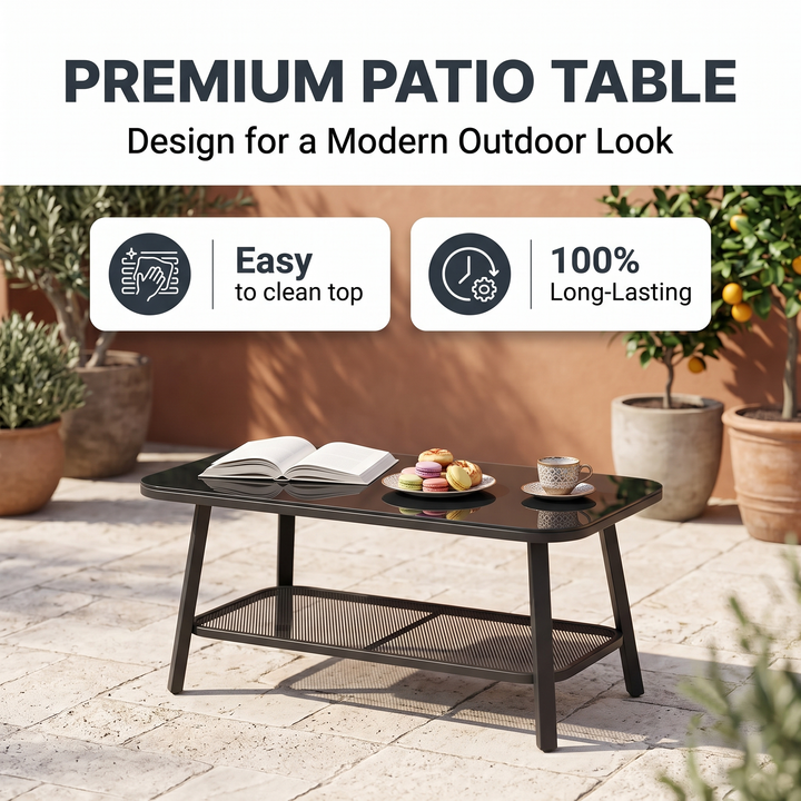 Siti Outdoor Garden Balcony Sofa Set 2 Seater , 2 Single Seater 1 Center Table Set (Black) Braided and Rope