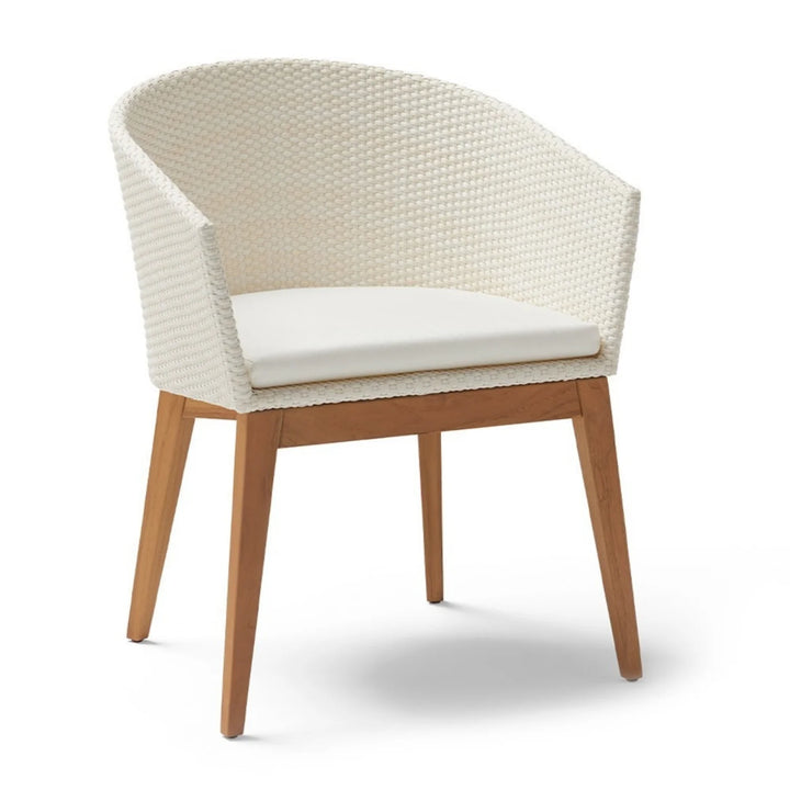 Ligna Outdoor Patio Seating Set 4 Chairs and 1 Table Set (White)