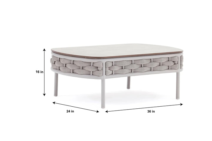 Nivio Outdoor Garden Balcony Sofa Set 2 Seater, 2 Single seater and 1 Center Table Set ( Biege) Braid & Rope