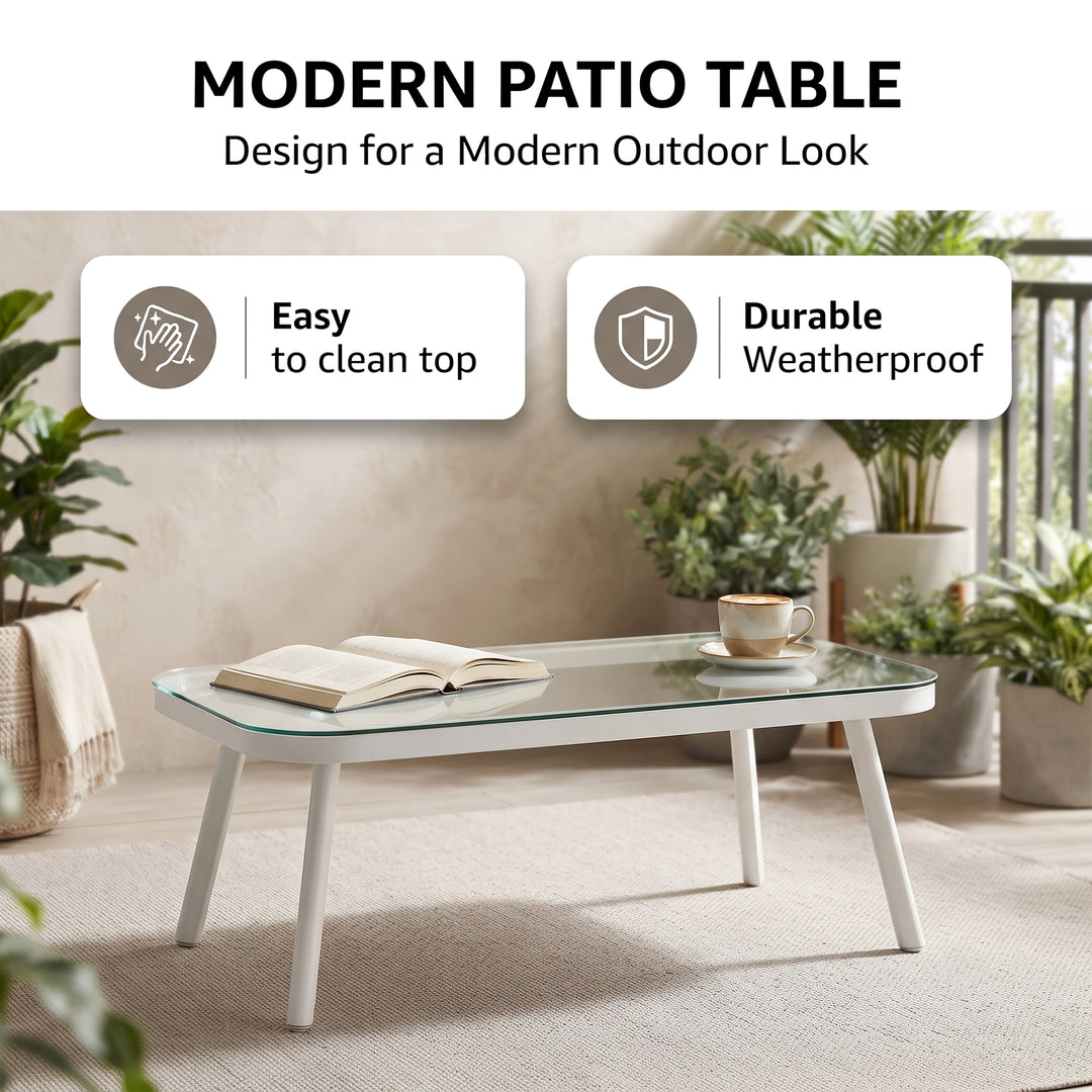 Mazzanti Outdoor Sofa Set 2 Seater , 2 Single seater and 1 Center Table (White + Brown) Braided & Rope