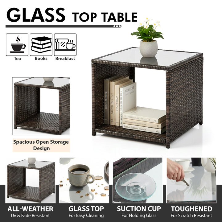 Sofani  Outdoor Sofa Set  2 Single seater with 2 ottoman and 1 Center Table (Black)