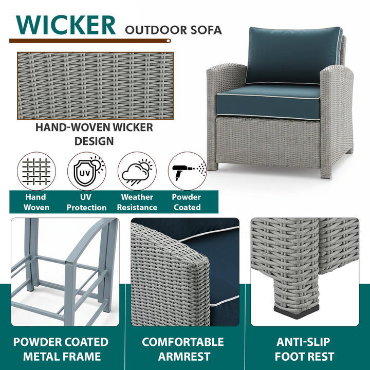 Porch Outdoor Sofa Set 2 Seater, 2 Single seater and 1 Center Table