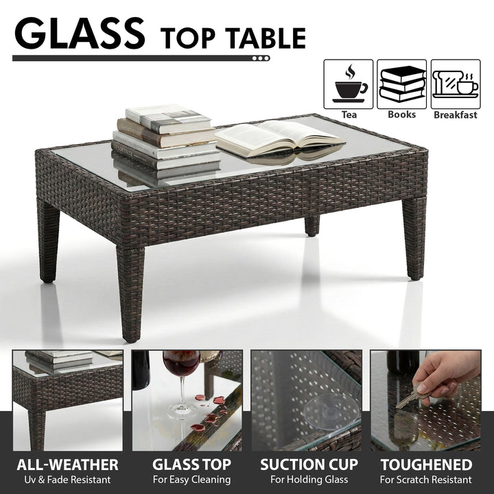 Maisa Outdoor Sofa Set 2 Seater , 2 Single seater and 1 Center Table Set (Brown)