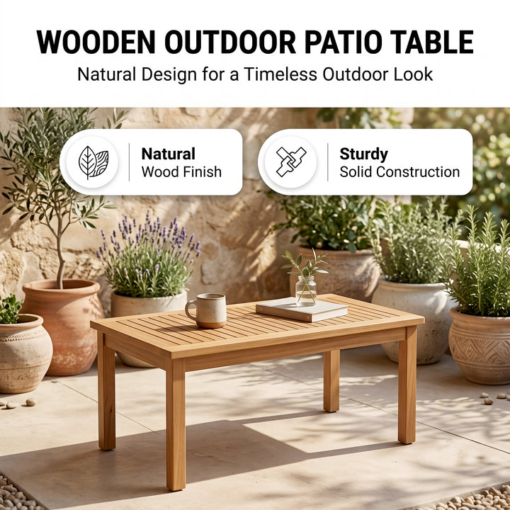 Eolia Outdoor Garden Balcony Sofa Set 2 Seater , 2 Single Seater 1 Center Table Set (Cream) Teak Wood and Braided & Rope