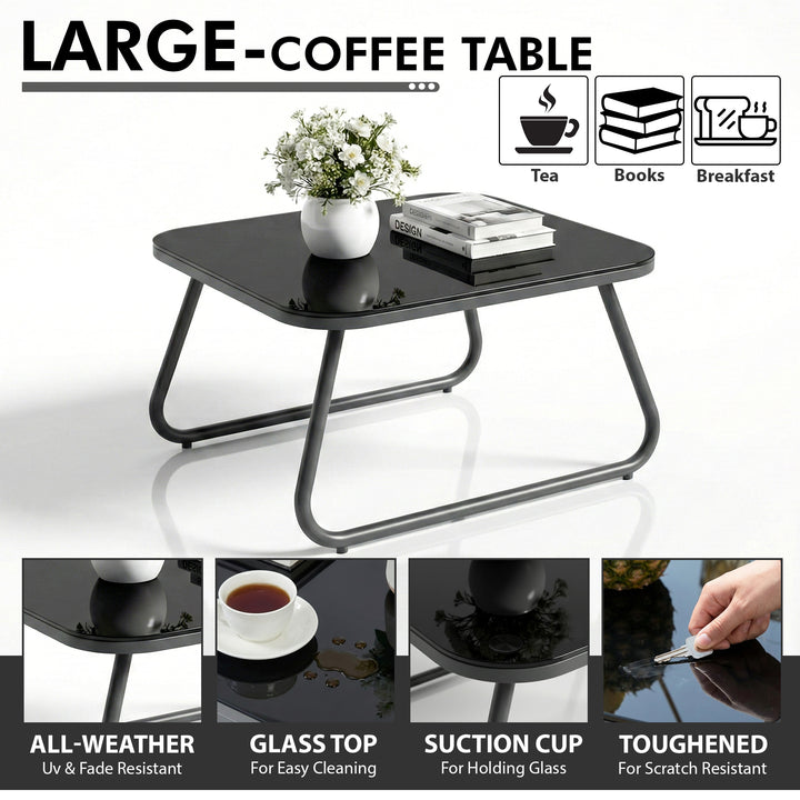 Casu Outdoor Garden Balcony Sofa Set 2 Seater, 2 Single seater and 1 Center Table Set, Braid & Rope (Grey)