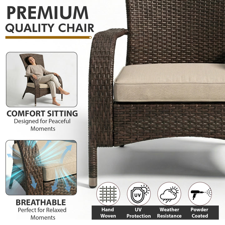 Vivero Outdoor Garden Balcony Single Seater Sofa (Brown)