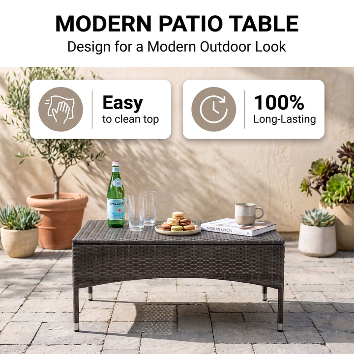 Allesi Outdoor 2 seater Sofa and 1 Center Table (Dark Grey + White)