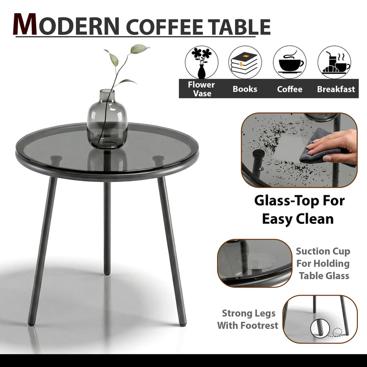 Lecco Outdoor Patio Seating Set 2 Chairs and 1 Table Set (Beige)