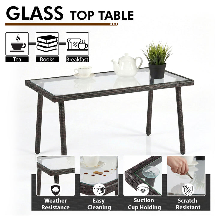 Bria Outdoor Sofa Set 2 Seater , 2 Single seater and 1 Center Table Set (Brown)