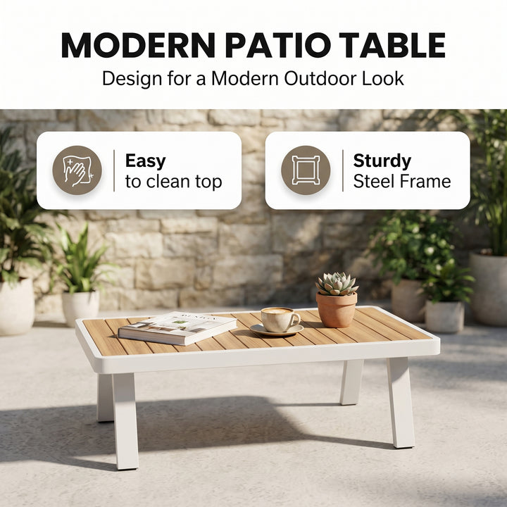Marino Outdoor Sofa Set 2 Seater , 2 Single seater and 1 Center Table (White)