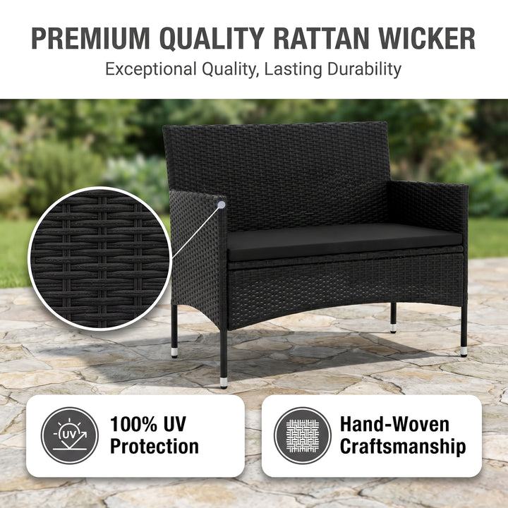 Rino Outdoor 2 seater Sofa (Black)