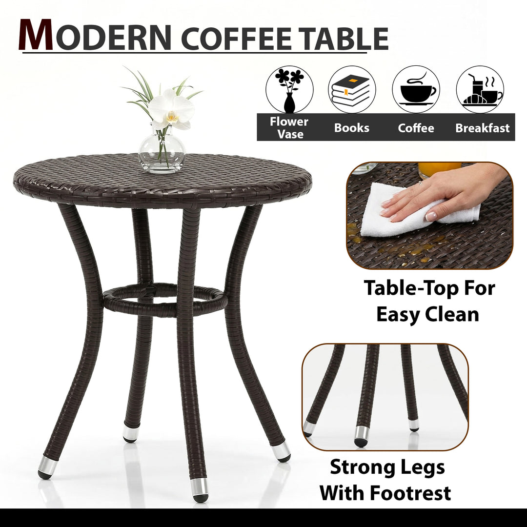 Bovina Outdoor Patio Seating Set 2 Chairs and 1 Table Set (Brown)