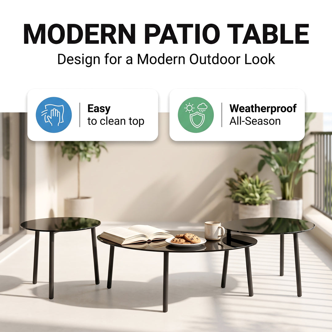 Lettiere Outdoor Garden Balcony Sofa Set 2 Seater, 2 Single Seater and 3 Tables Set (Grey)