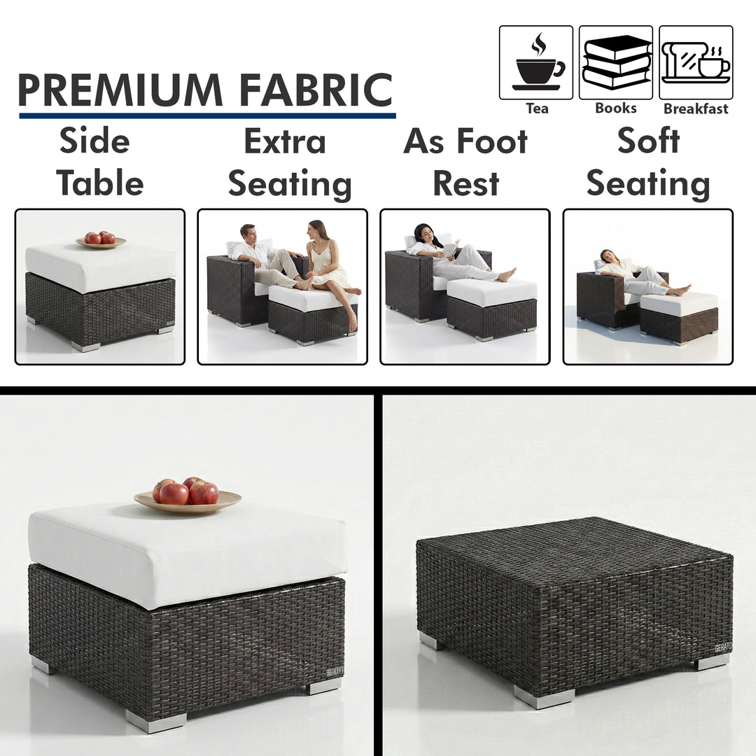 Cotta Outdoor Sofa Set 2 Single seater and 1 Ottoman (Brown + White)