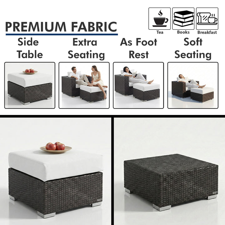 Cotta Outdoor Sofa Set 2 Single seater and 1 Ottoman (Brown + White)