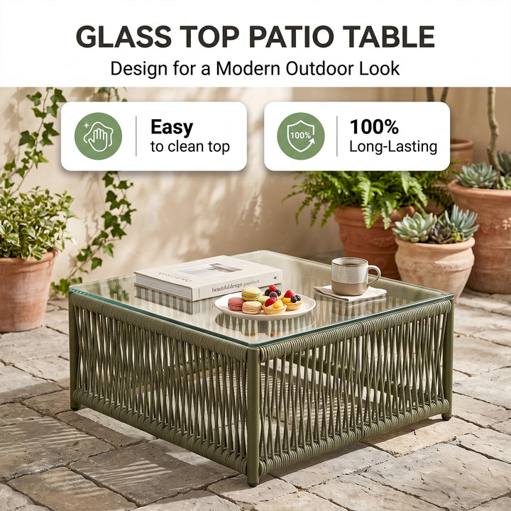 Chiquita Outdoor Sofa Set 6 Seater and 1 Center Table Set Braided & Rope