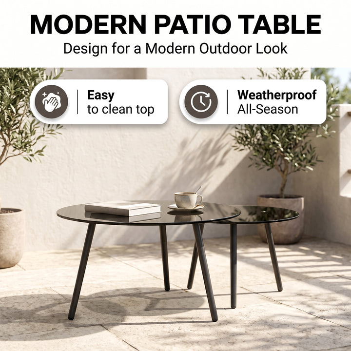 Magnus Outdoor Sofa Set 5 Seater, 1 Single seater and 2 Center Table Set (Dark Grey) Braided & Rope