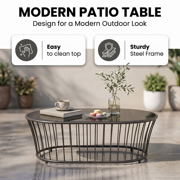 Aero Outdoor Garden Balcony Sofa Set 2 Seater , 2 Single Seater 1 Center Table Set (Grey) Braided and Rope
