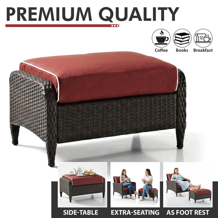 Propria Outdoor Sofa Set  2 Single seater with 2 ottoman  (Brown)