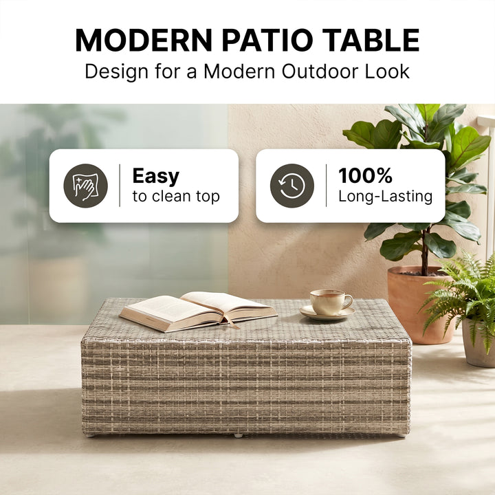 Maso Outdoor Sofa Set 2 Seater + 2 Single seater with 1 Central Table (Seashell)