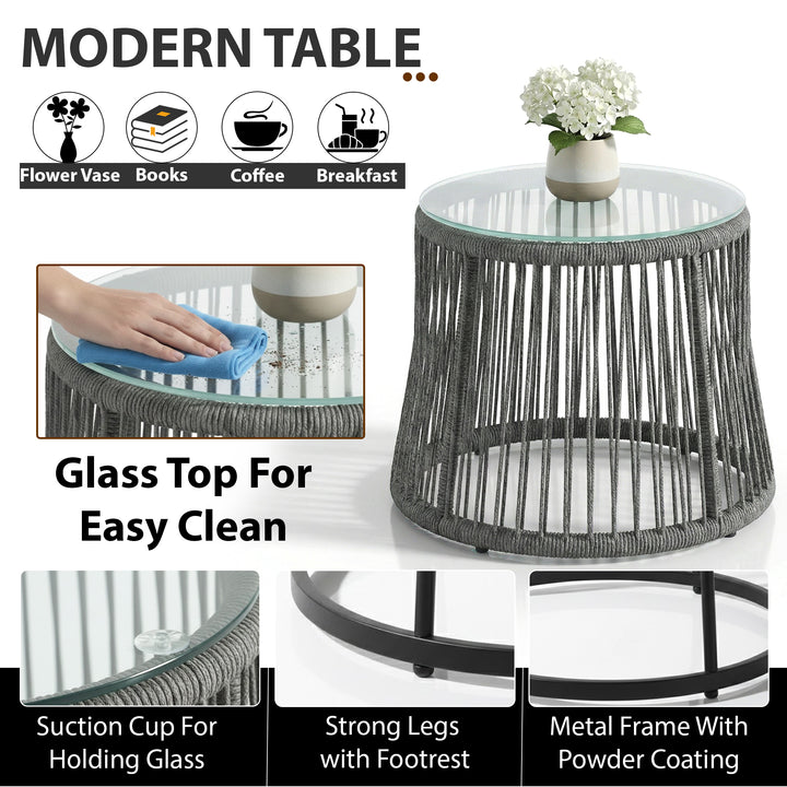 Intra Outdoor Patio Seating Set 2 Chairs and 1 Table Set