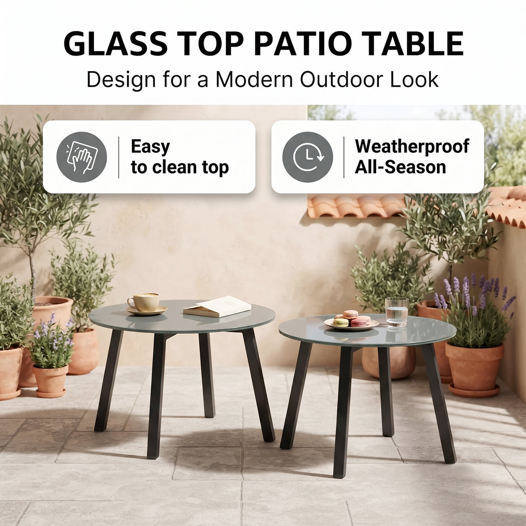 Bufil Outdoor Garden Balcony Sofa Set 2 Seater,2 Single seater and 2 Center Table Set (Grey)