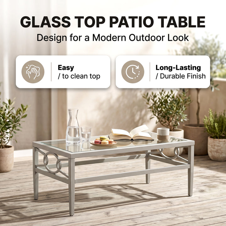 Duval Outdoor Sofa Set 2 Seater , 2 Single seater and 1 Center Table (White)
