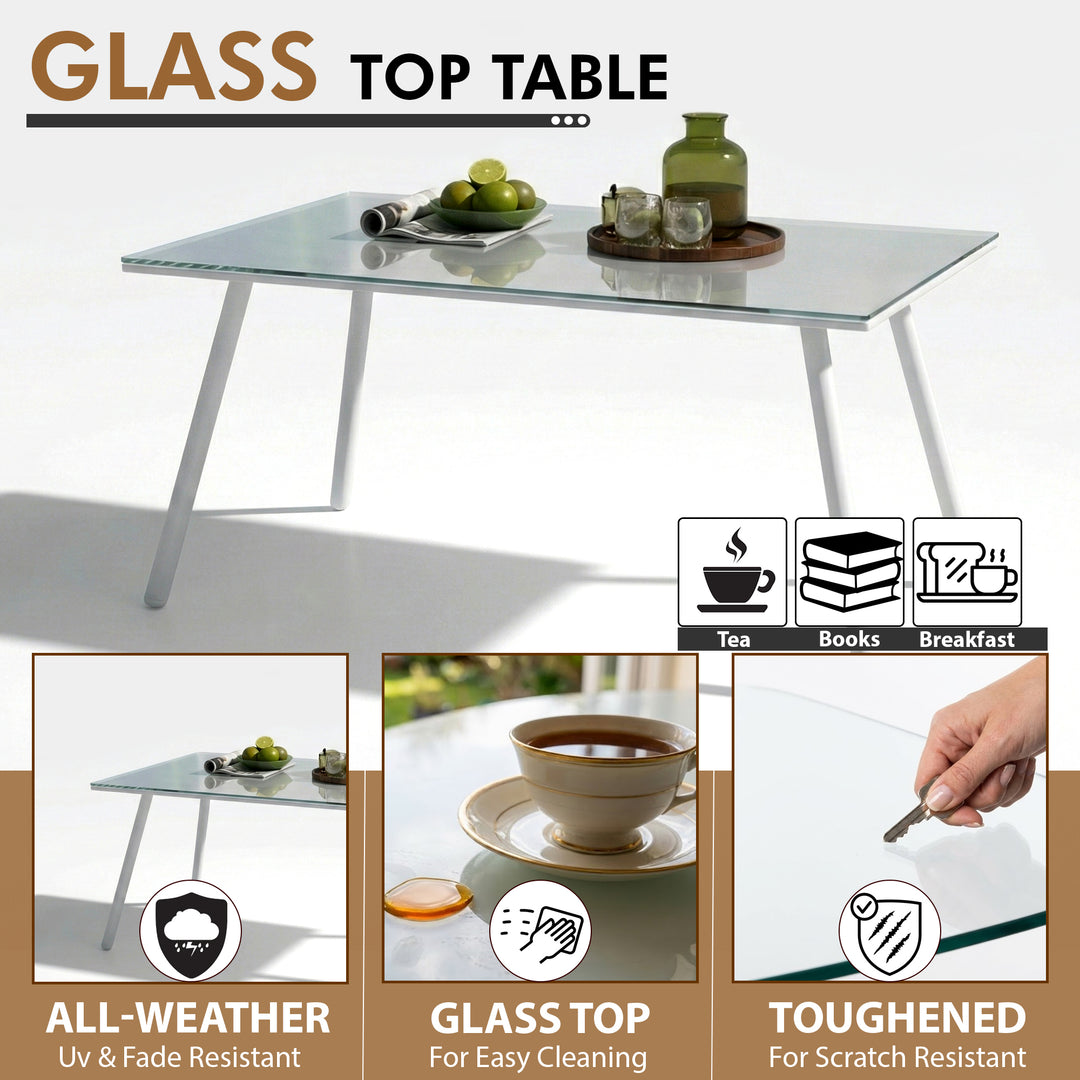 Frias Outdoor Sofa Set 2 Seater, 2 Single seater and 1 Center Table Braided & Rope