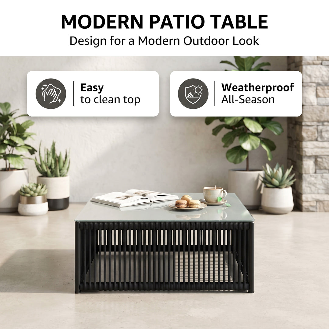 Griselda Outdoor Sofa Set 9 Seater, 1 Ottoman and 1 Center Table Set Braided & Rope
