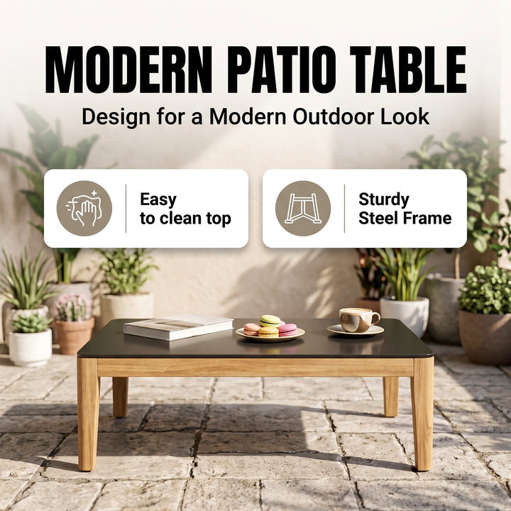 Laur Outdoor Sofa Set 2 Seater , 2 Single seater and 1 Center Table (Black + Beige) Braided & Rope