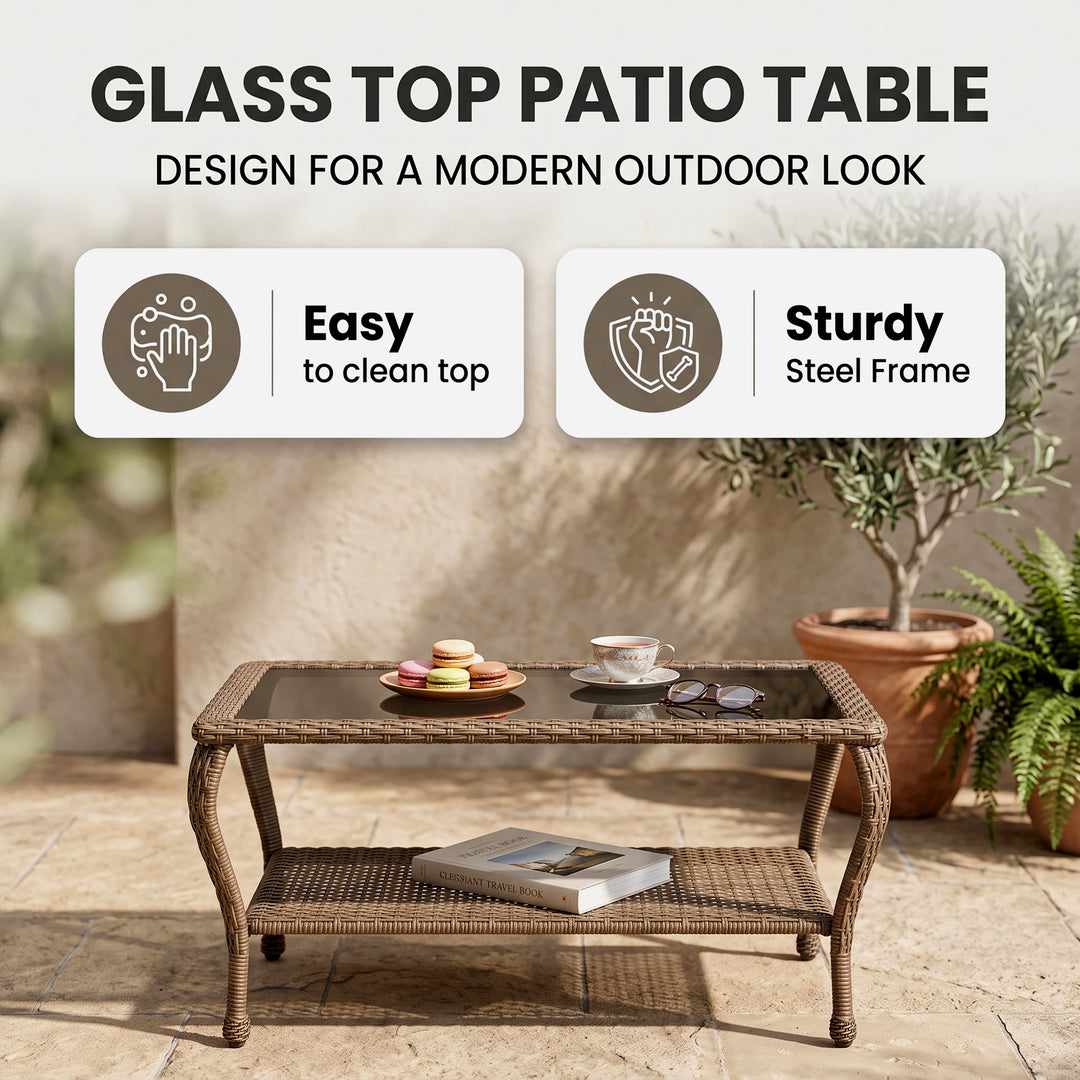 Dona Outdoor Sofa Set 2 Seater, 2 Single seater and 1 Center Table (Dark Brown)