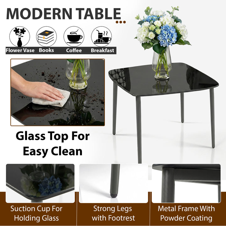 Filix Outdoor Patio Seating Set 2 Chairs and 1 Table Set (Grey) Braided & Rope