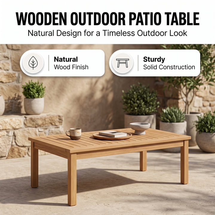 Gala Outdoor Garden Balcony Sofa Set 2 Seater , 2 Single Seater 1 Center Table Set (Cream) Teak Wood and Braided & Rope