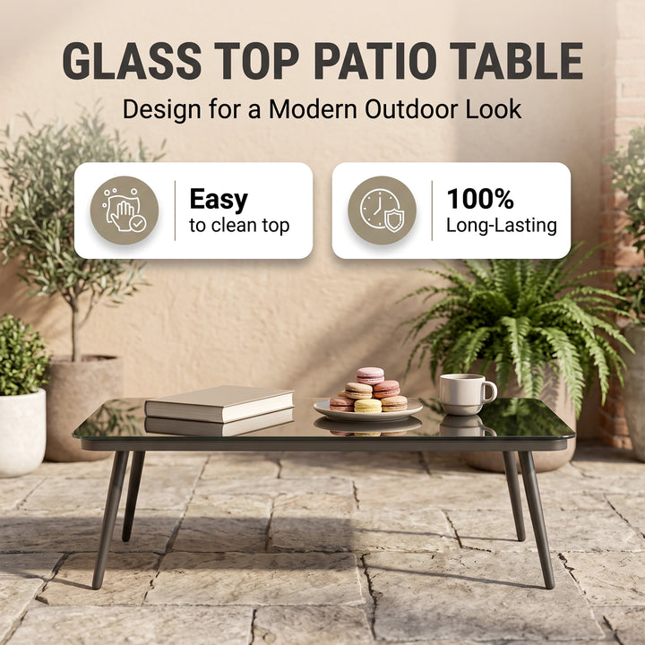 Deifilia Outdoor Sofa Set 2 Seater, 2 Single seater and 1 Center Table (Dark Grey) Braided & Rope